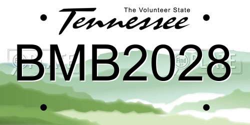 BMB2028 Tennessee License Plate
