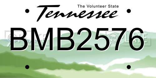 BMB2576 Tennessee License Plate