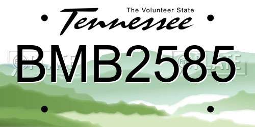 BMB2585 Tennessee License Plate