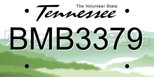 BMB3379 Tennessee License Plate