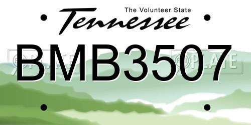 BMB3507 Tennessee License Plate