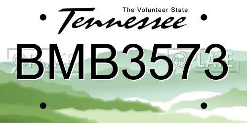 BMB3573 Tennessee License Plate