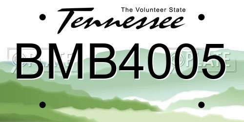BMB4005 Tennessee License Plate