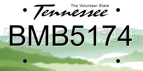 BMB5174 Tennessee License Plate