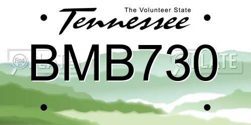 BMB730 Tennessee License Plate
