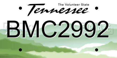 BMC2992 Tennessee License Plate