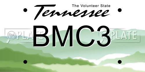 BMC3 Tennessee License Plate