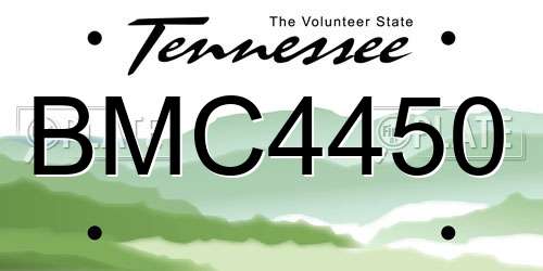 BMC4450 Tennessee License Plate