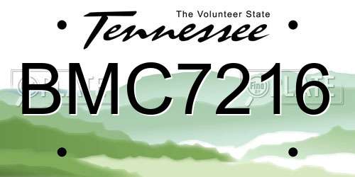BMC7216 Tennessee License Plate