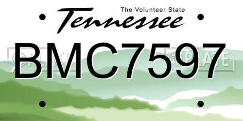 BMC7597 Tennessee License Plate