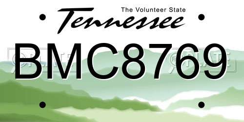 BMC8769 Tennessee License Plate