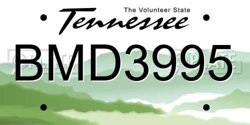 BMD3995 Tennessee License Plate