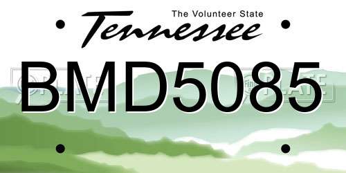 BMD5085 Tennessee License Plate