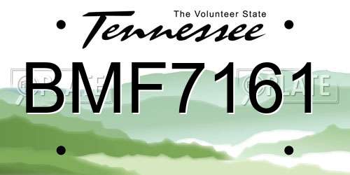BMF7161 Tennessee License Plate
