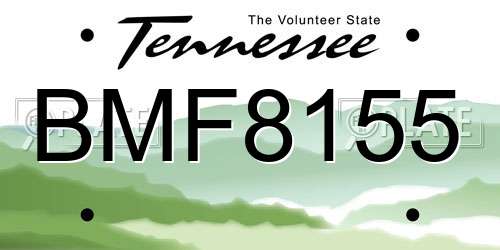 BMF8155 Tennessee License Plate