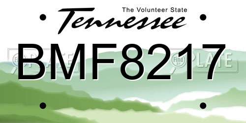 BMF8217 Tennessee License Plate