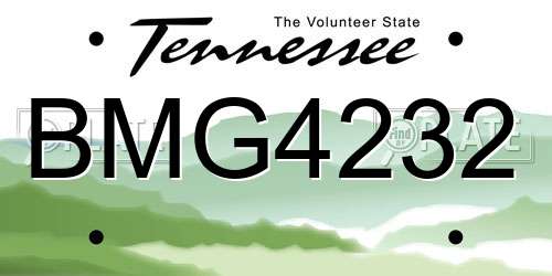 BMG4232 Tennessee License Plate