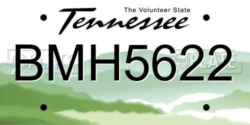 BMH5622 Tennessee License Plate