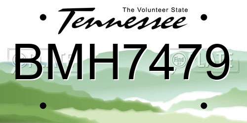 BMH7479 Tennessee License Plate