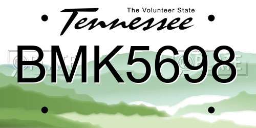 BMK5698 Tennessee License Plate