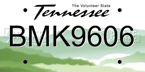 BMK9606 Tennessee License Plate