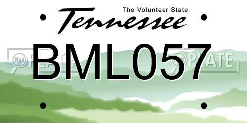 BML057 Tennessee License Plate