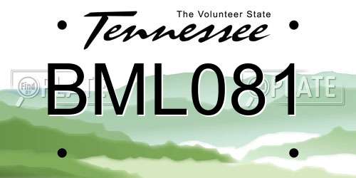 BML081 Tennessee License Plate