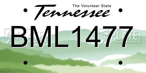 BML1477 Tennessee License Plate