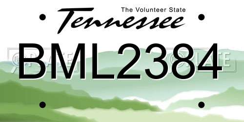 BML2384 Tennessee License Plate
