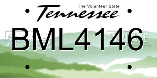 BML4146 Tennessee License Plate