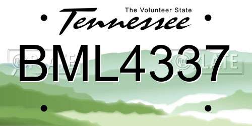 BML4337 Tennessee License Plate