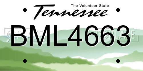BML4663 Tennessee License Plate