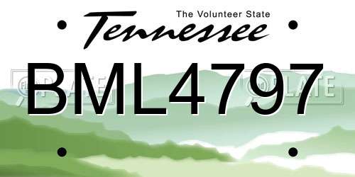 BML4797 Tennessee License Plate