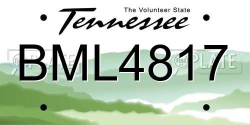 BML4817 Tennessee License Plate