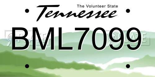 BML7099 Tennessee License Plate