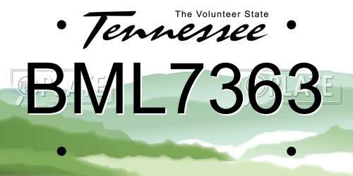 BML7363 Tennessee License Plate