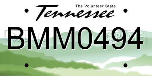 BMM0494 Tennessee License Plate