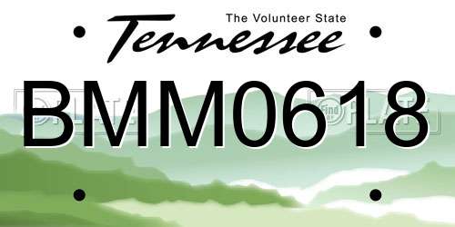 BMM0618 Tennessee License Plate