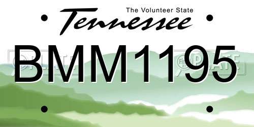 BMM1195 Tennessee License Plate