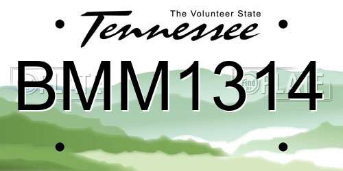 BMM1314 Tennessee License Plate