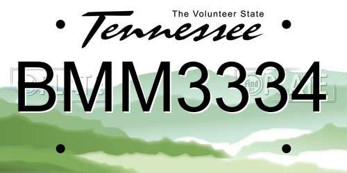 BMM3334 Tennessee License Plate