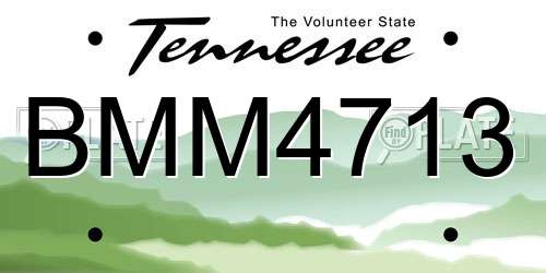 BMM4713 Tennessee License Plate