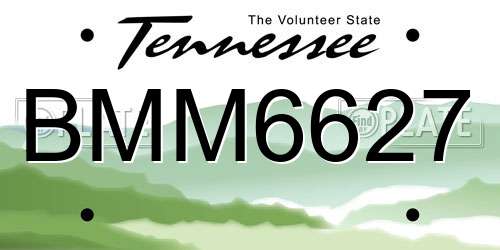BMM6627 Tennessee License Plate