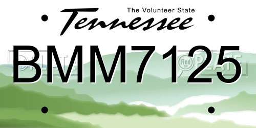 BMM7125 Tennessee License Plate