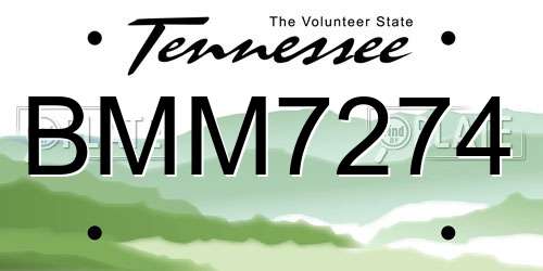 BMM7274 Tennessee License Plate