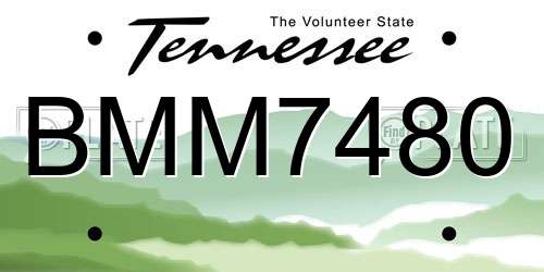 BMM7480 Tennessee License Plate