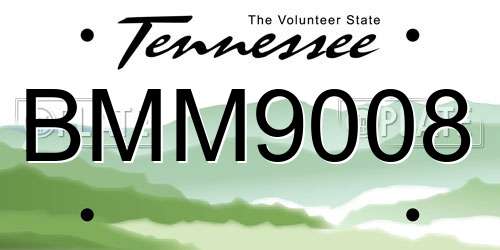 BMM9008 Tennessee License Plate