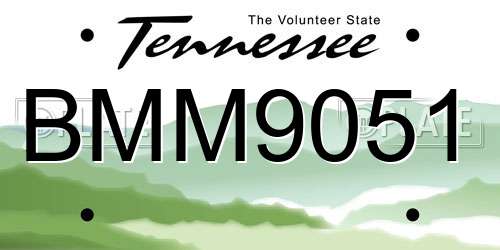 BMM9051 Tennessee License Plate