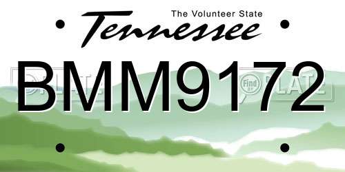 BMM9172 Tennessee License Plate