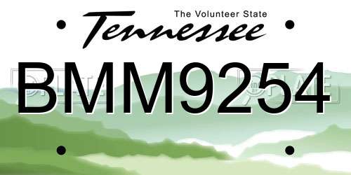 BMM9254 Tennessee License Plate